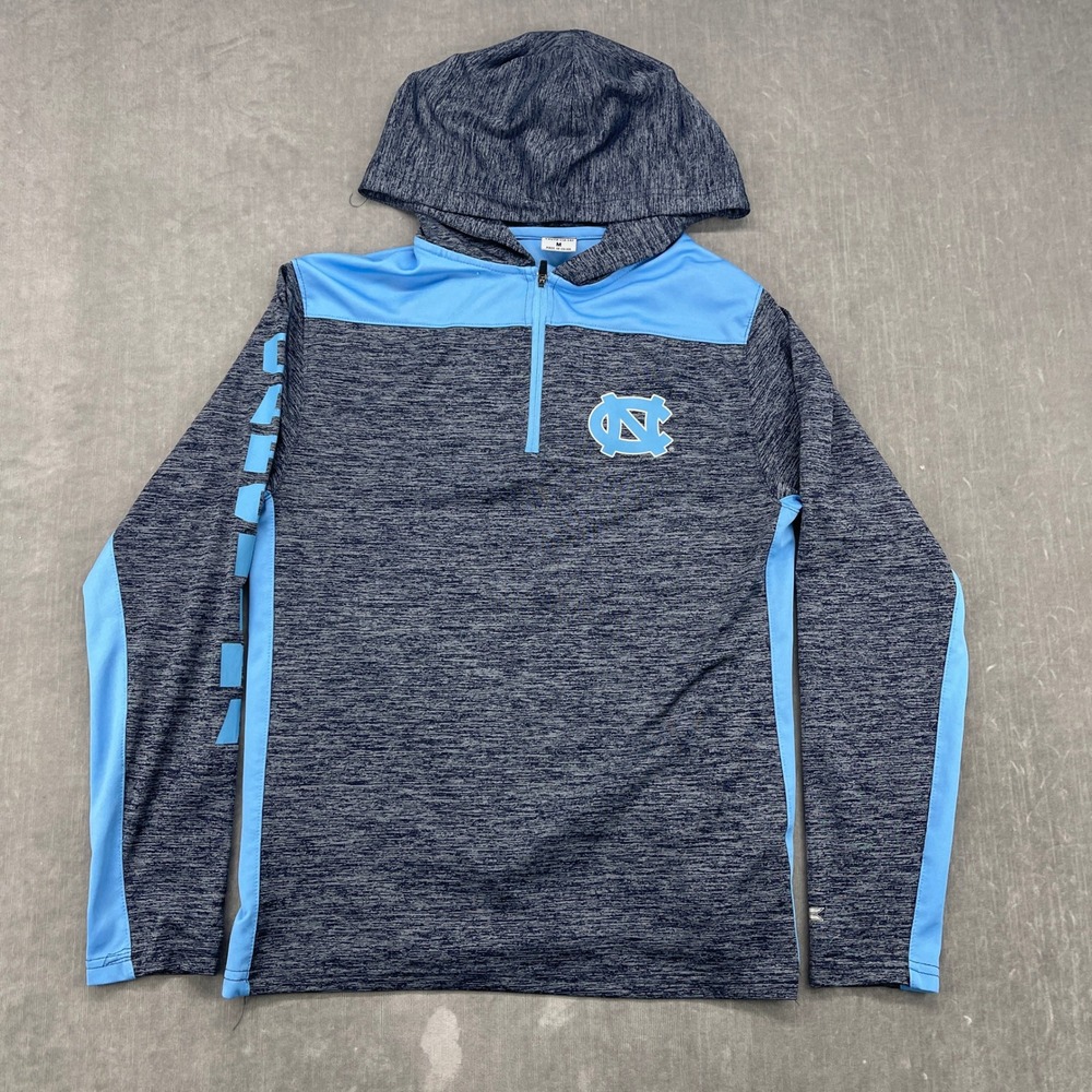 UNC Tar Heels Colosseum Kids Youth M 12-14‎ Blue Quarter Zip Hooded Pullover